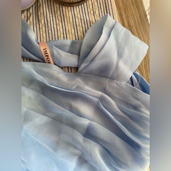 Oh Cici One Shoulder Ruched Mini Dress Light Blue Sz XS-S NWT - Picture 9 of 16